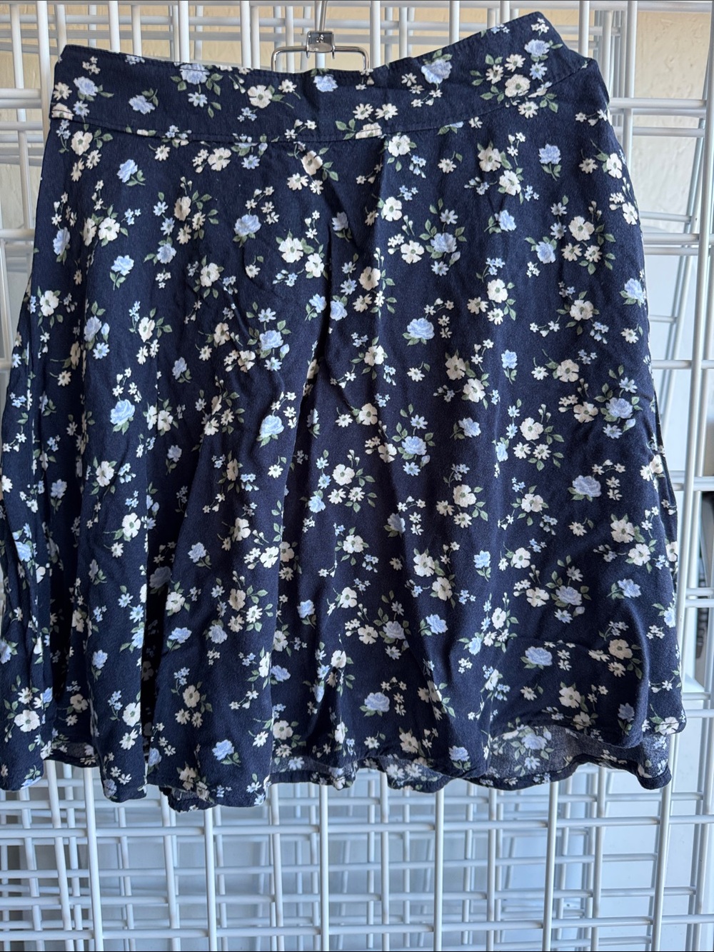 Hollister Navy Floral Mini Skirt
